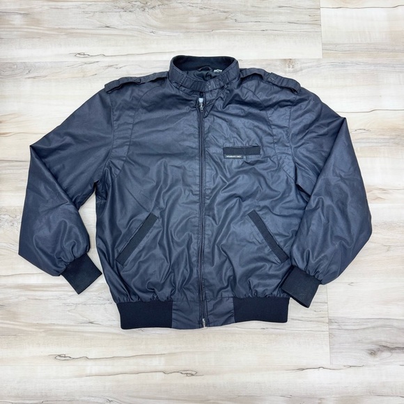 Member's Only full zip bomber jacket dark grey/black Sz 11/12 unisex - Picture 5 of 5